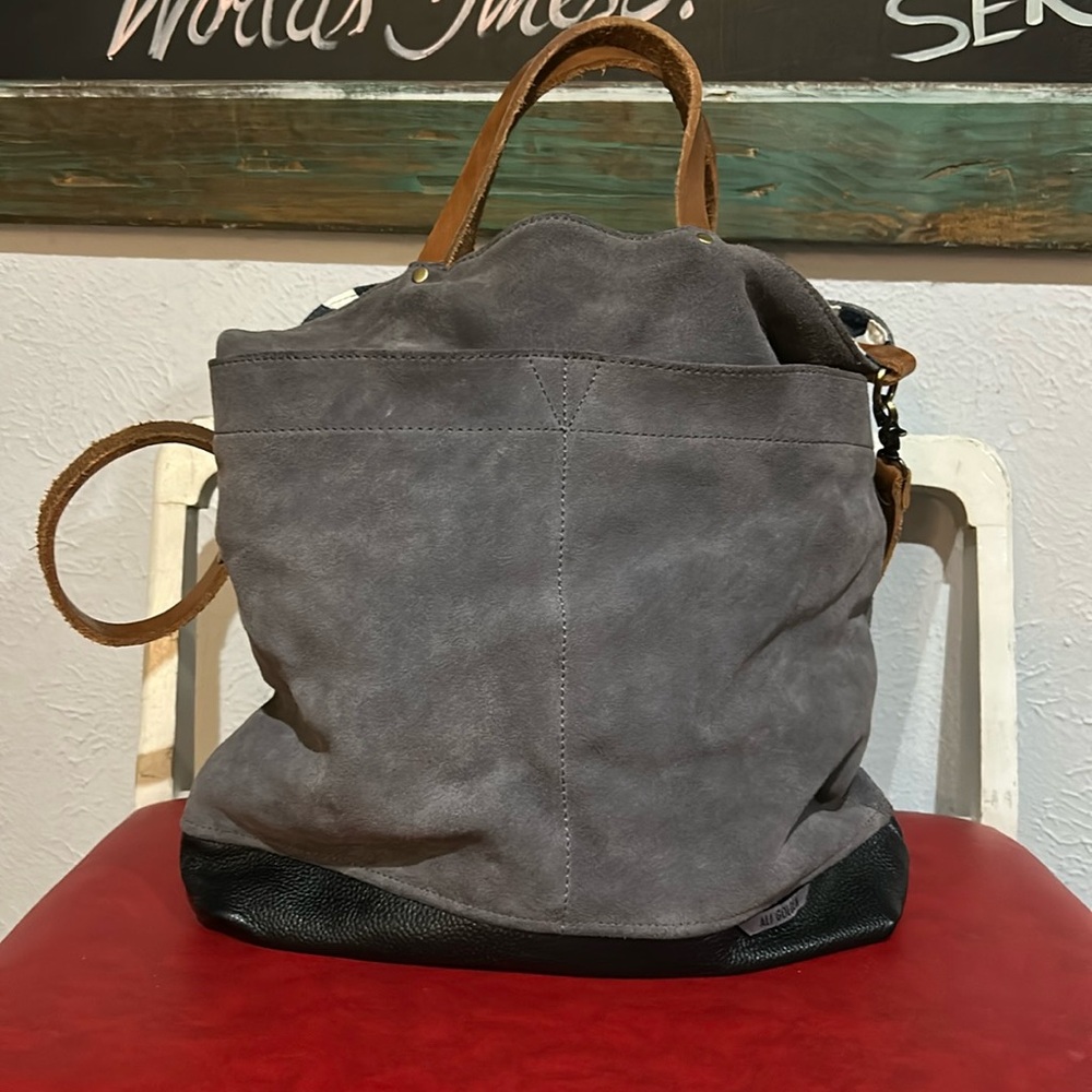 Gray and Black Women's Shoulder Bag